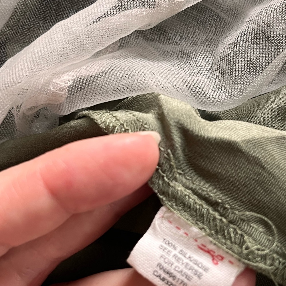 Free people Y2k baby doll slip dress silk midi olive green size 2 NWT - Picture 14 of 16